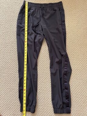 Wonmen's Black Jogger Pants with Side Stripe